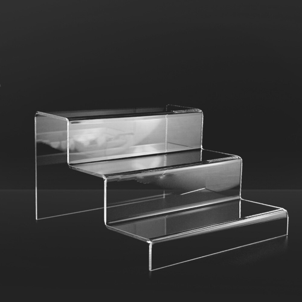 1 pc Display Stand Durable Stepped Acrylic Clear Desktop Organizer Holder for Models Ornaments Cosmetics