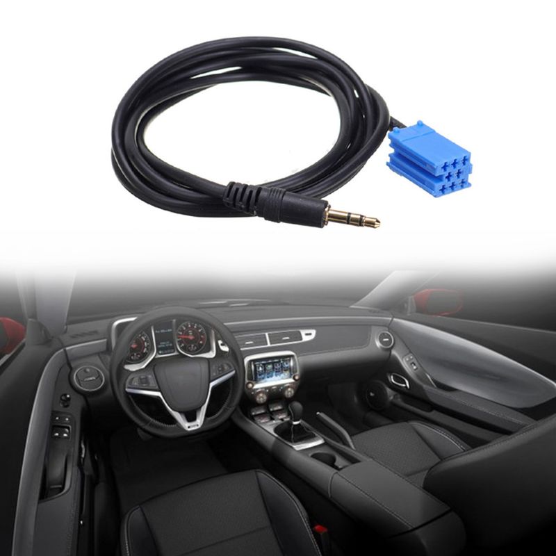 Autoradio aux-ingang voertuigkabeladapter 3.5mm- speler met twee radiosleutels voor fiat