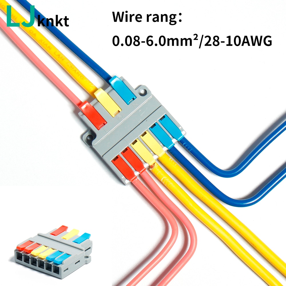 5/10 st parti minitrådskontakt universal push-in ledare plint snabb ledning elektrisk kabel led lampa push connect