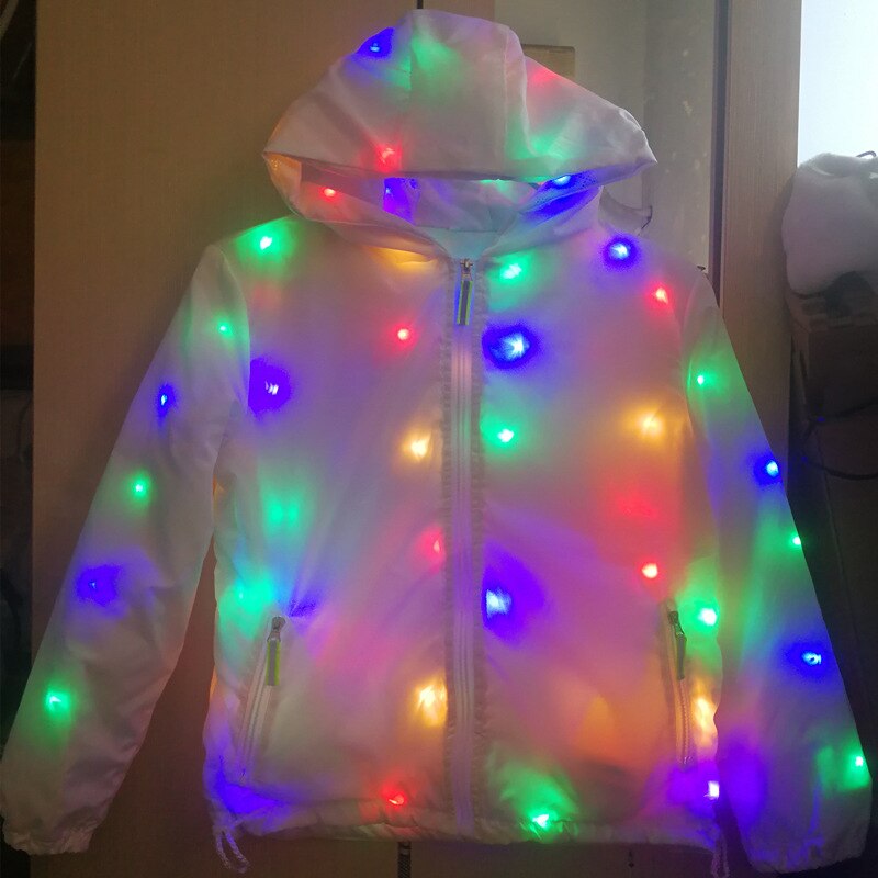 Abrigo de iluminación LED, disfraz luminoso, ropa creativa e impermeable, luces LED de baile, ropa de de Navidad y Halloween