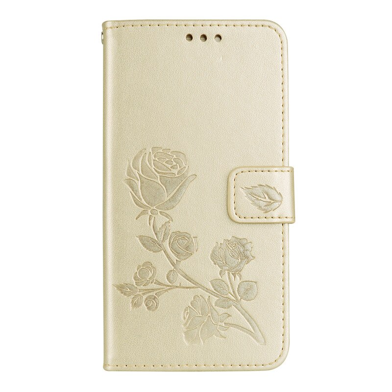 Veske til huawei  p9 lite vns -l21 vns -l31 p9 lite deksel veske coque for huawei  p9 lite lær flip veske til huawei  p9 lite: Gull