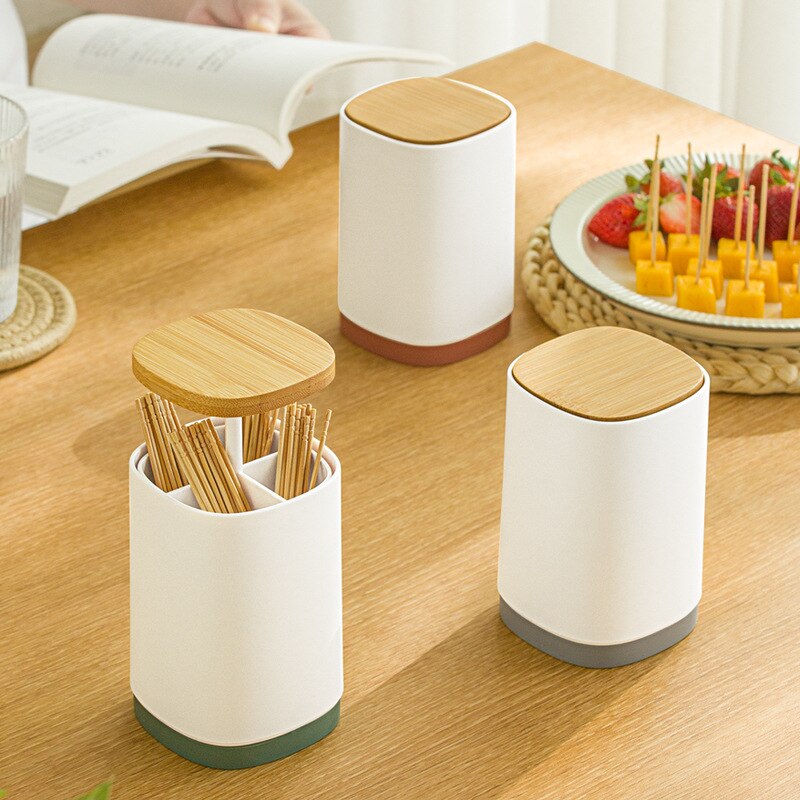 Japanse Automatische Pers Tandenstoker Doos Multi Purpose Tandenstoker Houder Met Split Katoen Floss Creatieve Huishoudelijke Producten