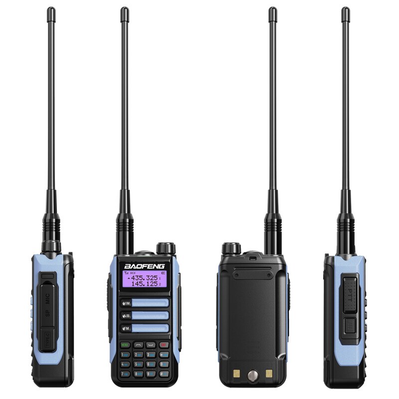 Baofeng UV16Pro V2 50KM CB Ham Radio Station bidirezionale amatoriale VHF potente 10watt UV16 Walkie Talkie Radio da caccia: Blu