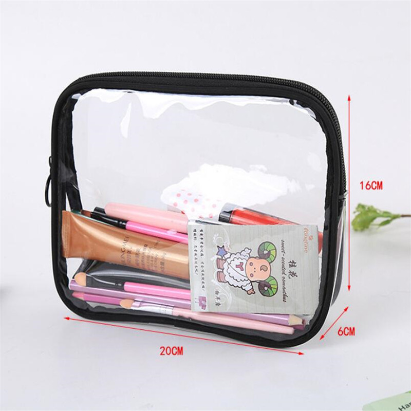 Transparante Pvc Cosmetische Tas Voor Vrouwen Waterdichte Clear Make Tassen Beauty Case Make Up Organizer Opslag Bad Toilettas Wash Bag: Triangle