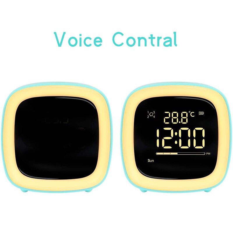 Cut Digital Alarm Clock Cartoon Night Light Desk Alarm Clock Rechargeable Battery, Christmas for Kids