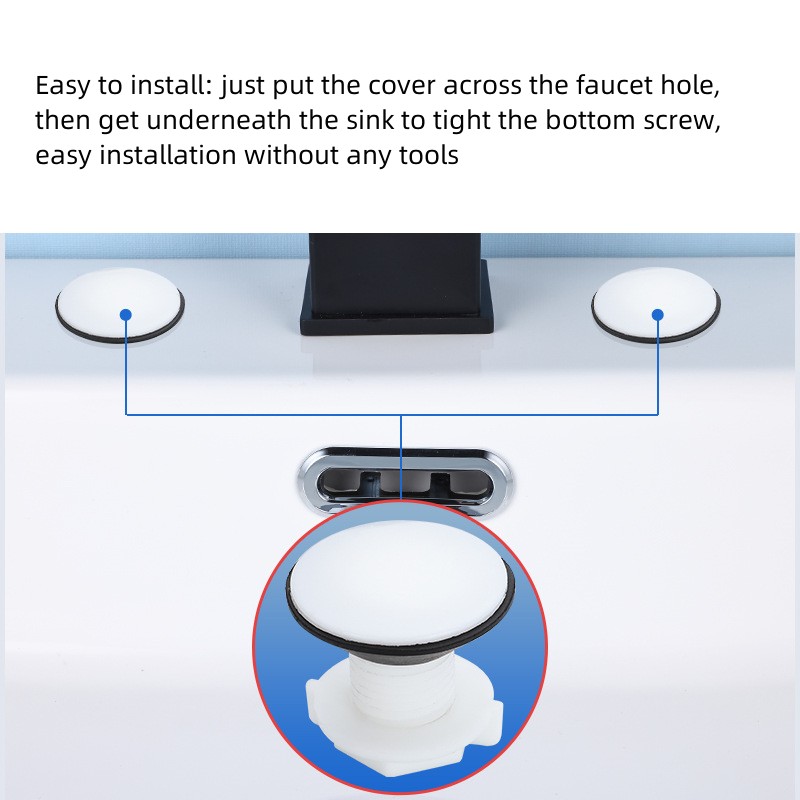 Copertura per lavello Copri rubinetto per lavello Forniture da cucina Tappo per foro per rubinetto Tappo di chiusura Copri foro per rubinetto Copertura decorativa Parte hardware