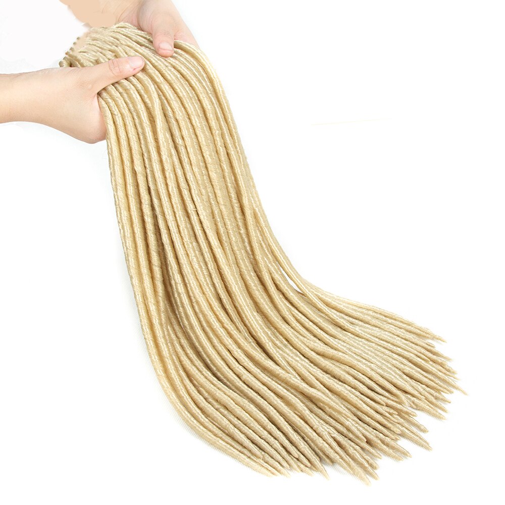 Youngther Crochet Braids Locks Straight Faux Locs Crochet Hair Extensions Synthetic Braiding Hair Black Colors For Women: 613