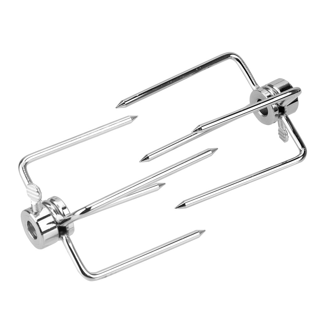 Horquillas de acero inoxidable para barbacoa, herramientas de cocina para asar pollo, carbón vegetal, tenedor de carne, Rotisserie, 2 unids/set por juego
