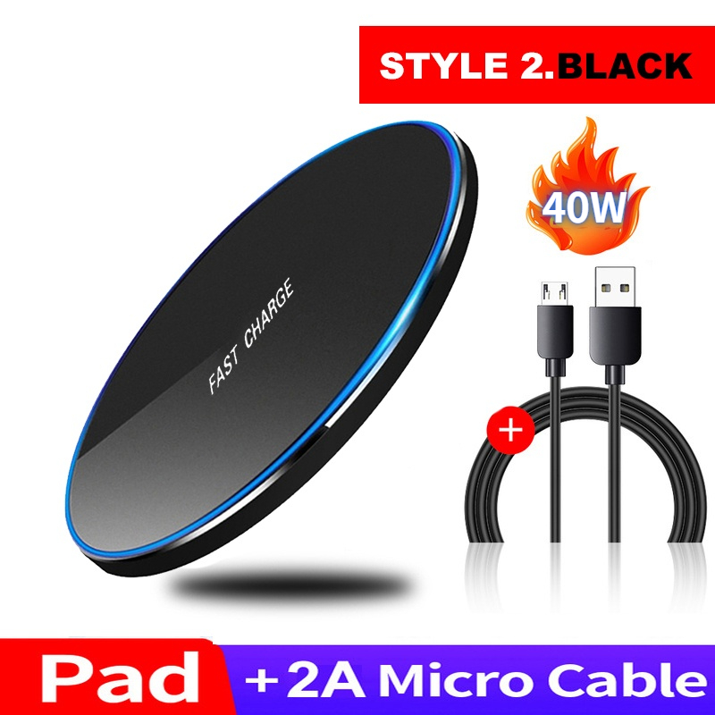 Gyso qi trådløs oplader til iphone 11 trådløs opladning / hurtigoplader til iphone 12 se xiaomi mix 2s/ mi 9 opladere: 20w sort stil 2