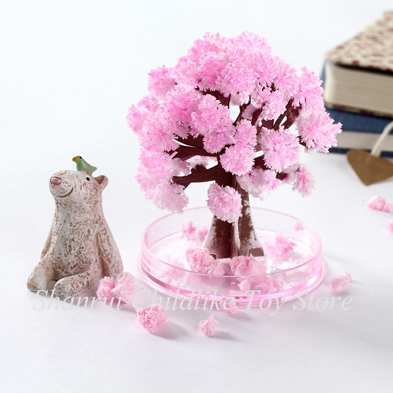 DIY magiczne rosnące papierowe kryształy drzewo drzewo wiśni magicznie zabawne choinki dzieci nowe zabawki nauka zabawka dla dzieci