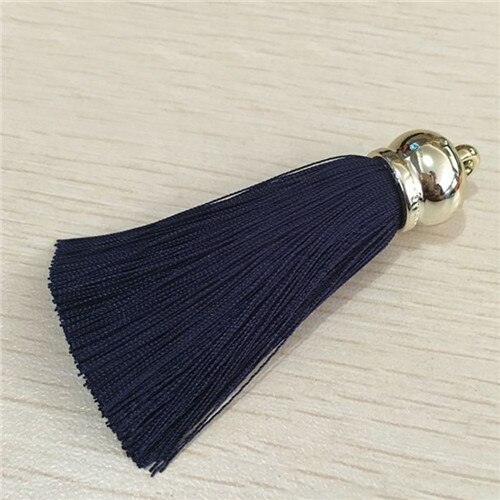 1 Uds. Pendientes borlas de seda colgantes para manualidades, tapas de extremo de plata, cepillo de borlas para DIY, accesorios para fabricación de joyas: 8