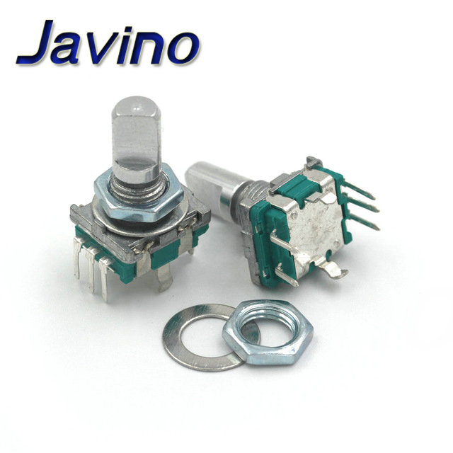 2 Stuks Half/Plum Axis Encoder, handvat Lengte 15 Mm/20 Mm Code Schakelaar/EC11/Digitale Potentiometer Met Schakelaar 5Pin: Half 15mm