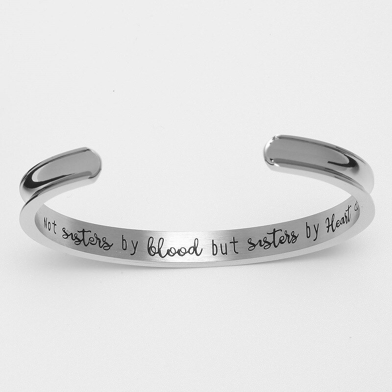 XZP Best Friends Bracelets Graduation Farewell Friendship Jewelry Not Sisters by Blood But Sisters by Heart Bangle Bracelet