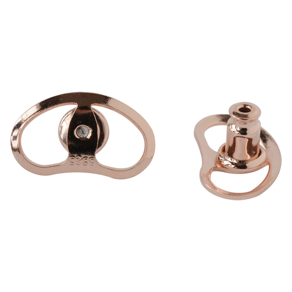 Respaldos para pendientes, respaldos para pendientes grandes hipoalergénicos de plata sólida 925 para orejas caídas, elevador de pendientes ajustable, lóbulo de oreja: S / Rojo
