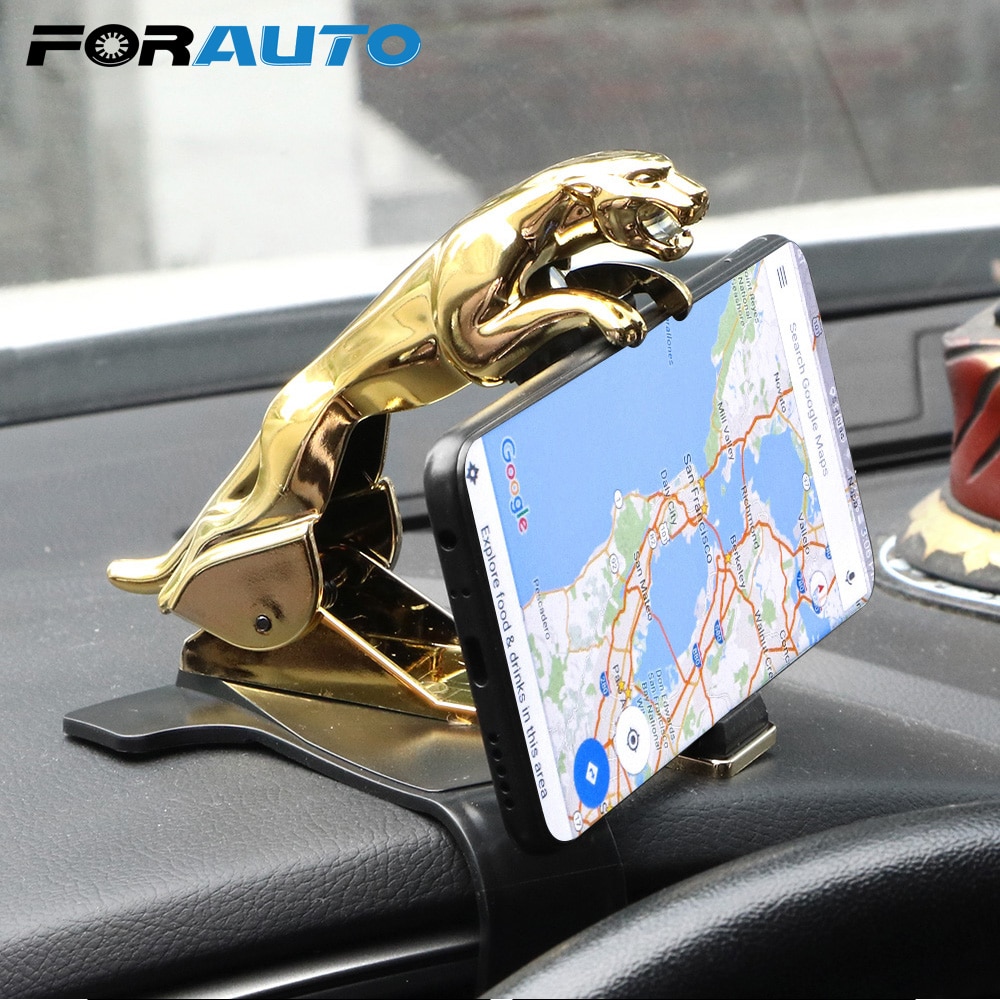 FORAUTO Clip de montaje ajustable coche soporte GPS soporte para teléfono móvil Universal leopardo coche soporte de teléfono