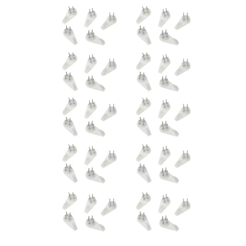 50 Pcs Plastic Invisible Traceless Wall Mount Photo Picture Frame Nail Hook Hanger R9UC