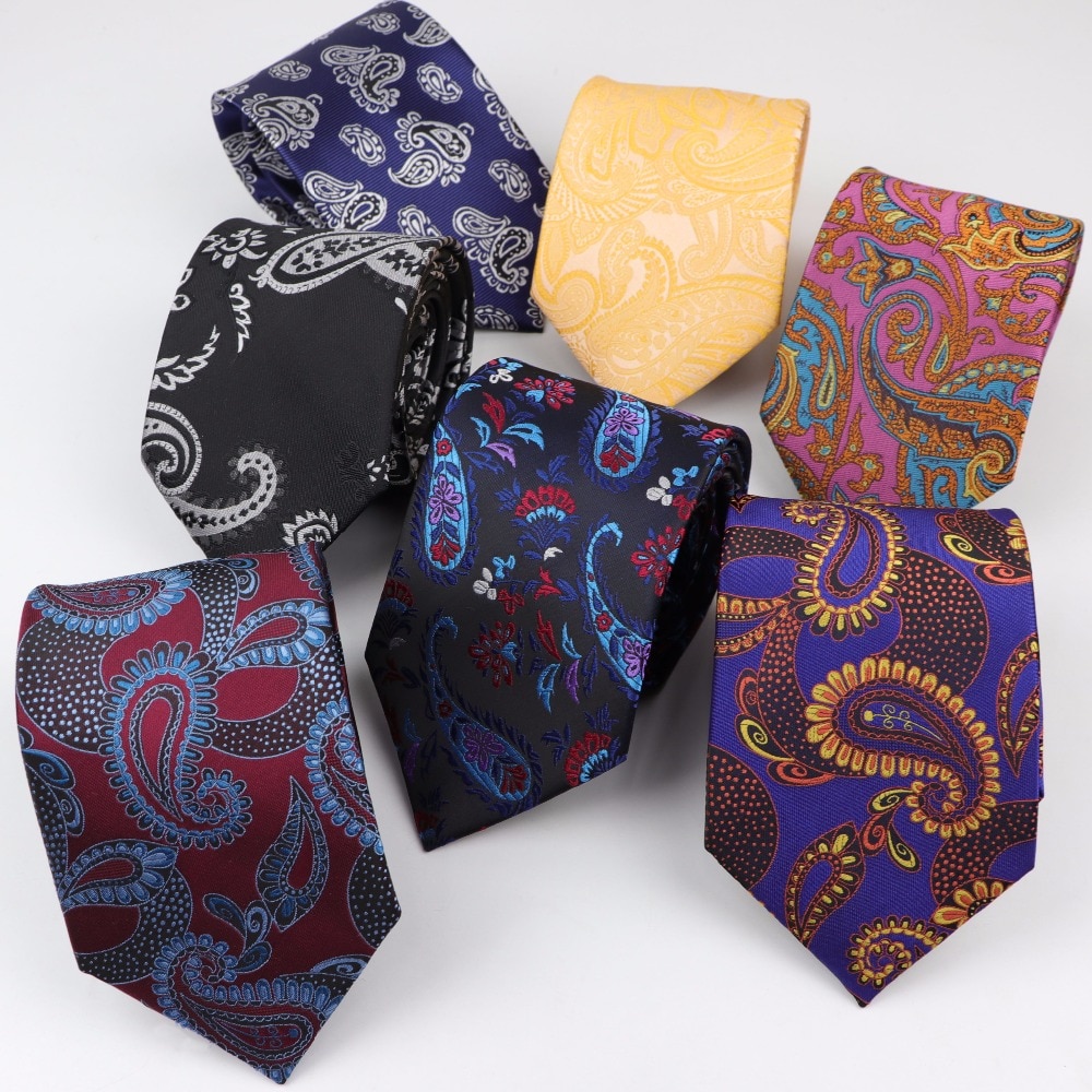 Formele Standaard Size Paisley Stropdas Bruidegom Gentleman Banden Mannen 3.15inch Party Polyester Gravata Slanke Pijl 8cm Zijde tie