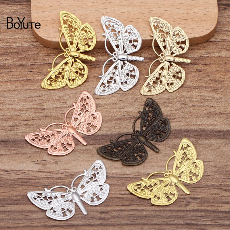 Boyute (50 Stuks/partij) 38*23 Mm Dragonfly Filigraan Bevindingen Metalen Messing Diy Handgemaakte Haar Sieraden Accessoires