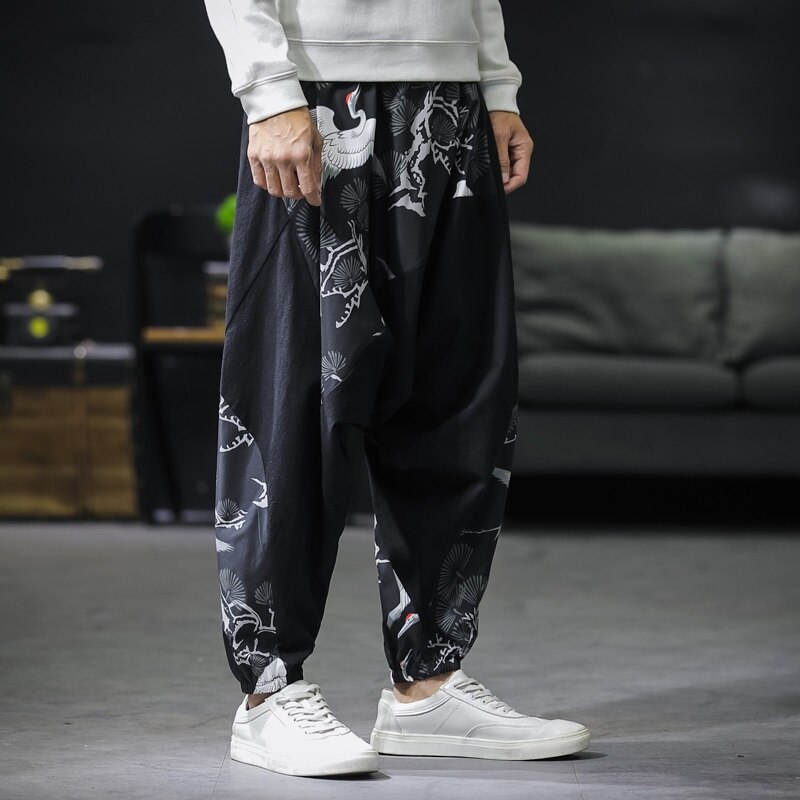 Hüfte hüpfen Japanischen Hosen Mens Städtischen Streetwear Plus Größe Männer Arbeitskleidung Traditionelle Chinesische Kleidung Für Männlichen Kimono Hosen 10862