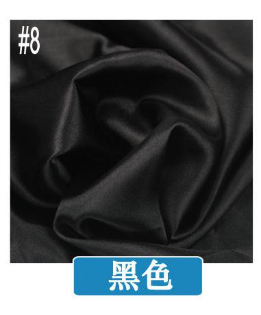 Tecido – tissu en Satin Polyester chinois, longueur 1 mètre largeur 1.45 mètre, bon marché pour mariage bricolage, bleu rose rouge or violet: 8 black