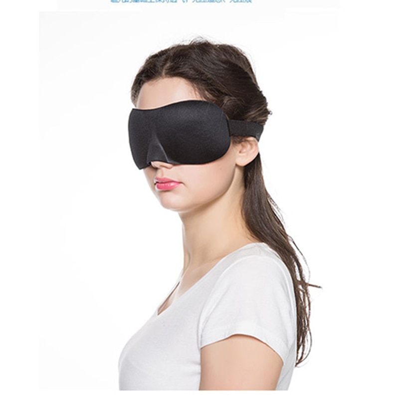 Sort 3d sleep mask 23*7.5cm soft sovende øjenmaske natpleje breathe massager øjne dække sleepmasker