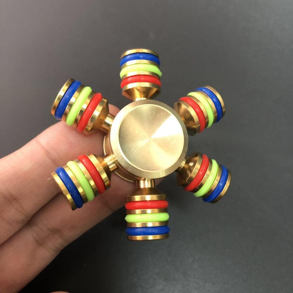 Copper Hand Spinner Fidget Metal Bearing Edc Finger Electroplate Hybrid Aluminum Alloy Metal Fidget Children Relieve Stress