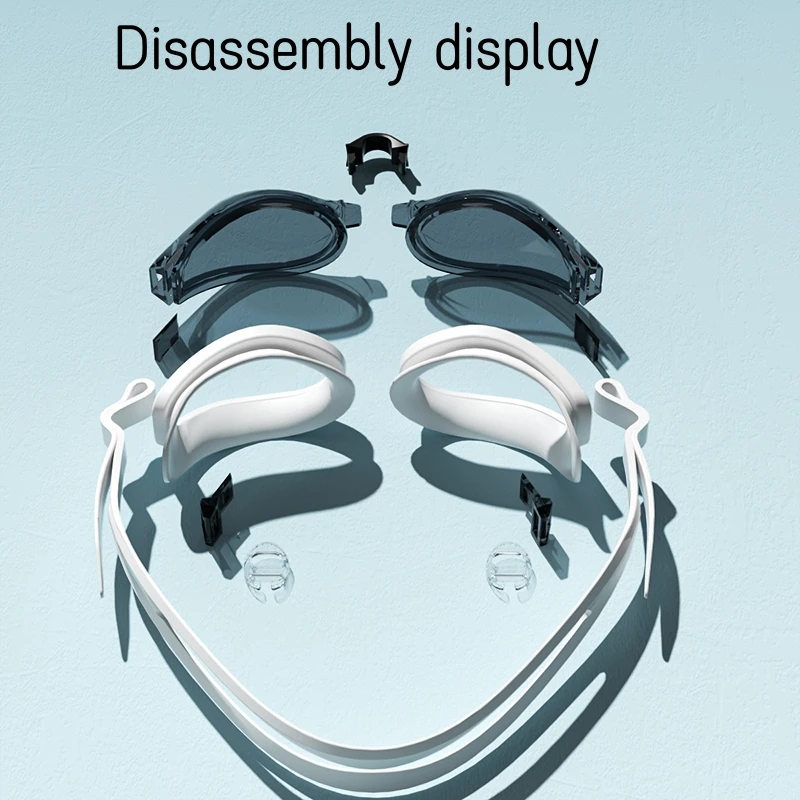 High-definition zwembril voor volwassen zwemuitrusting Waterdichte bril voor volwassenen Platte transparante duikbril