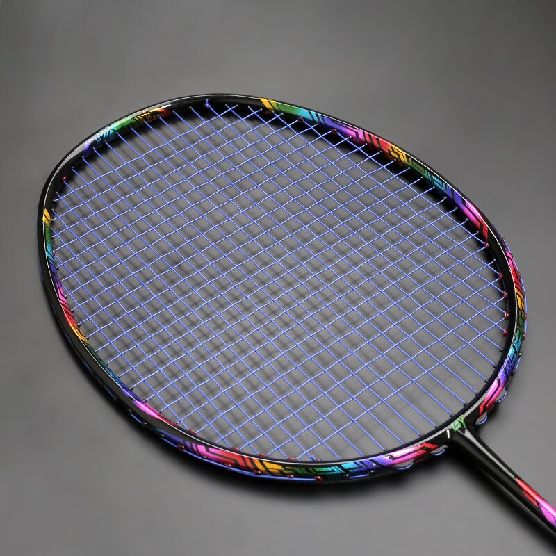 Max Tension 32LBS G4 Strung Badminton Rackets Full Carbon Fiber Training Racquet Ultralight 4U 80g Bag Speed Sports: Blue