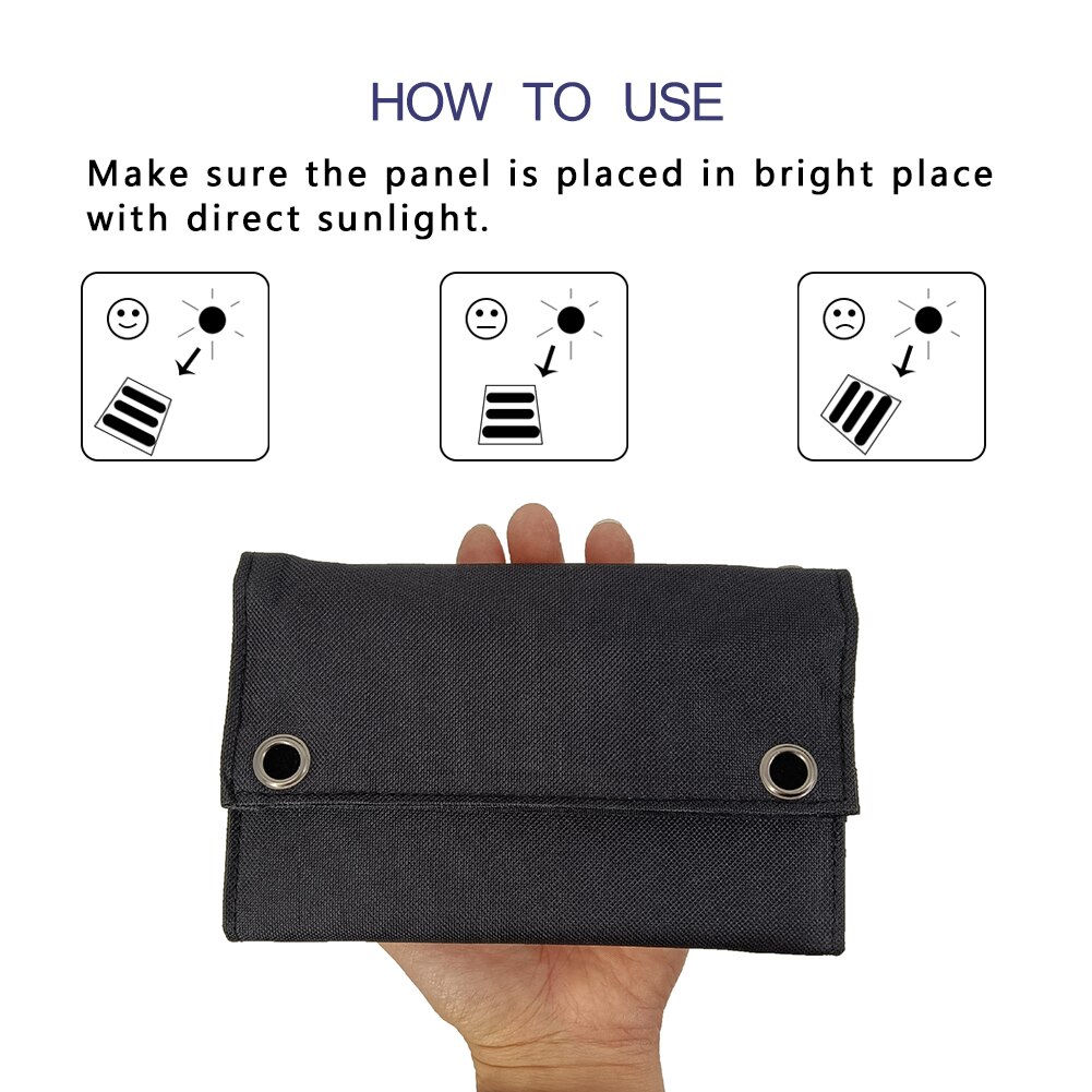 10W Foldable Solar Panel Solar Kit Complete Cell Power Bank Solar Plate For Hiking Camping Outdoor Mobile Power Battery Charger