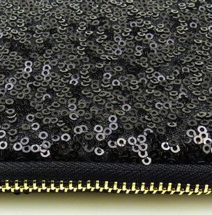 Full Glitter Women Evening Bags Day Clutch Bag Makeup Bag Sequined Trendy Wear-Resistant Large Capacity Handbag: Black