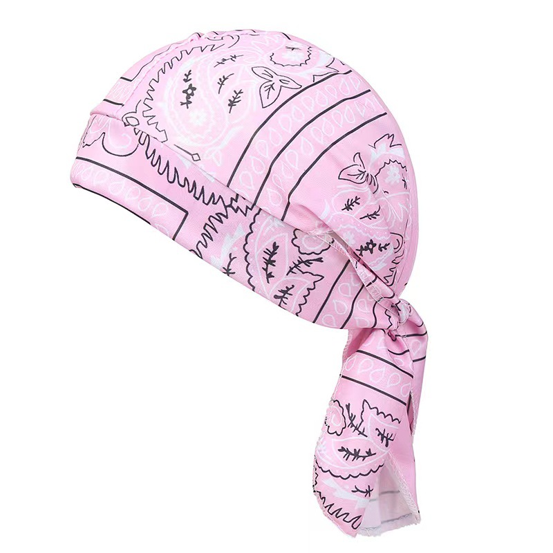 Bandana bufanda pañuelo cabeza hombre ciclismo al aire libre sombrero de pirata motocicleta estampado Paisley multicolor baile de Hip-Hop: Marfíl