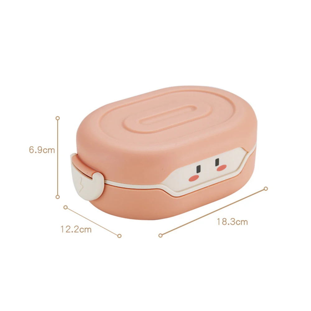 Cartoon 3 Partition Plastic Kids Lunch Box Leak-Proof Children Bento Box Student Food Container Microwave Kawaii Lunchbox