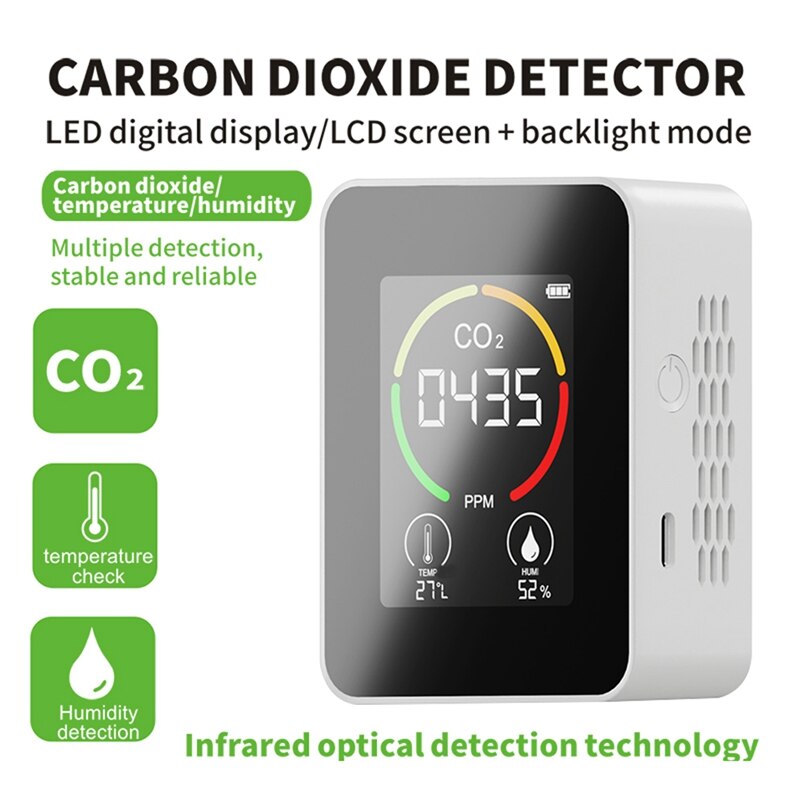 TOP Air Monitor CO2 Carbon Dioxide Detector Air Temperature Humidity Monitor Fast Measurement Meter