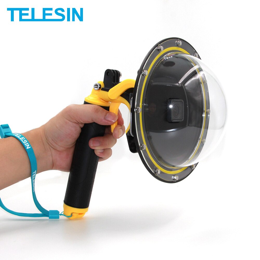 TELESIN-Carcasa de Buceo para Cámara GoPro Hero 5/6/7 y Black Hero 8/9/10, Domo Impermeable con Gatillo, Imprescindible para Proteger Lentes, Sumergible hasta 30M de Profundidad