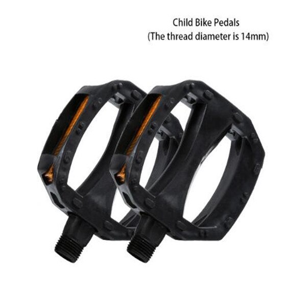 WEST RADFAHREN Kinder Bike Pedale Kunststoff Leichte Anti-Slip Warnung Nacht Reflektor Outdoor Sport Starke kinder Radfahren pedal: black 14mm