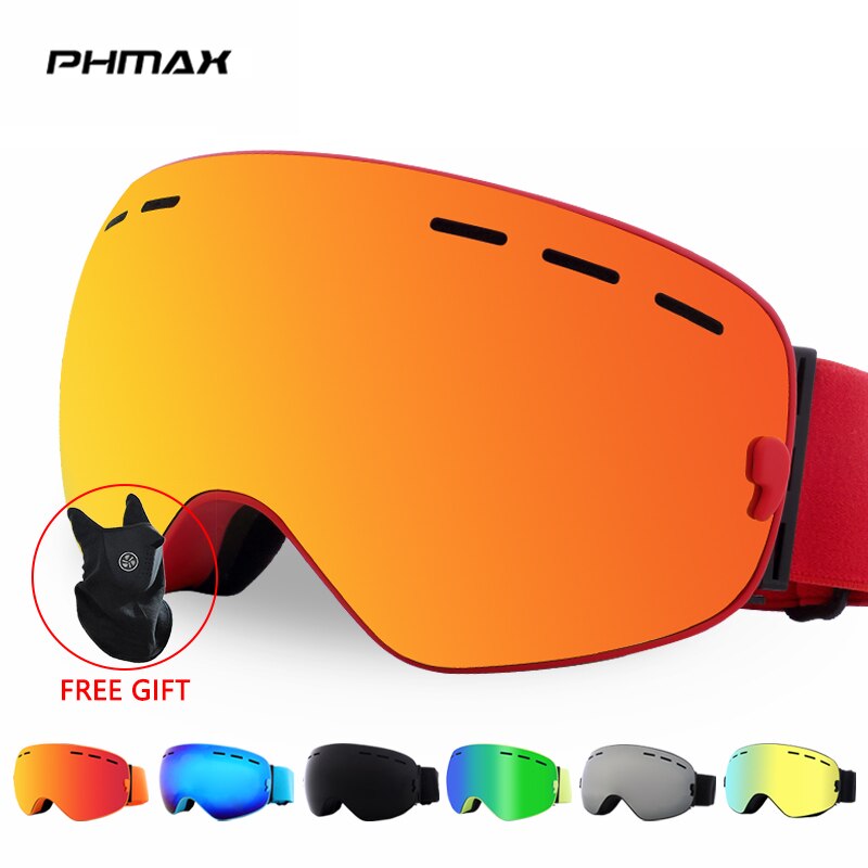 Phmax Band Snowboard Ski Goggles Dubbele Lagen Goggles Bril Voor Skiën UV400 Bescherming Sneeuw Ski Bril Anti-Fog Ski masker