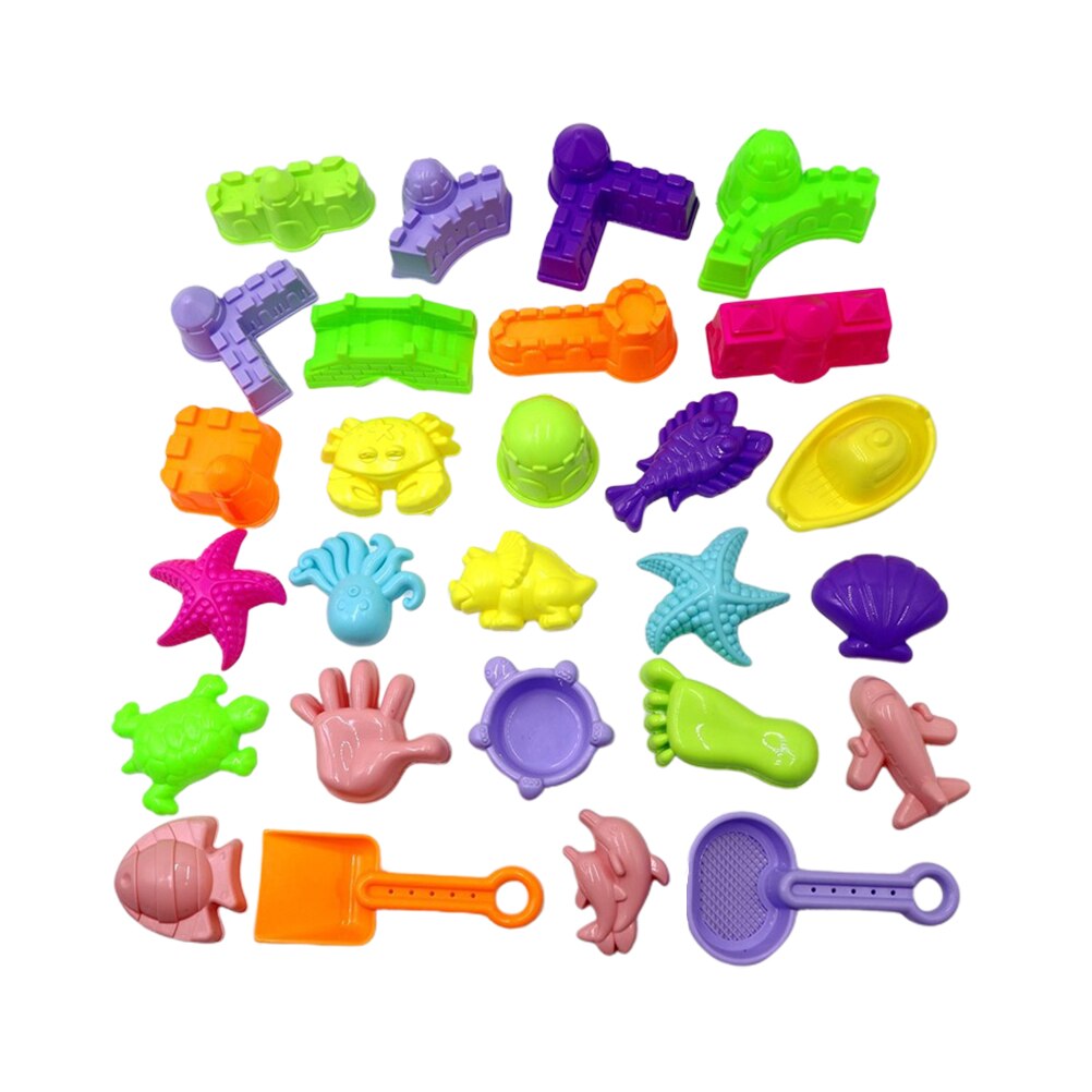 27 Uds conjunto de moldes de arena de dibujos animados al aire libre para padres e hijos juguetes interactivos para jardín de patio