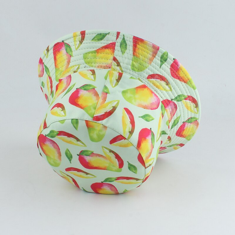 Summer Panama Hat For Women Fruit Mango Banana Pineapple Print Bucket Hat Men Reversible Fishing Fisherman Hats Hip Hop Caps