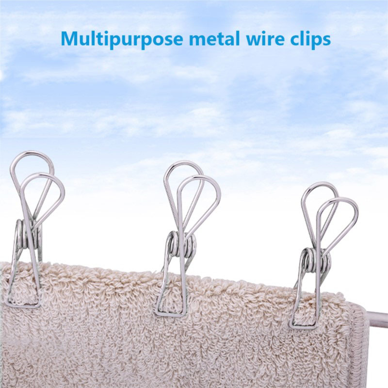 Pinzas para la ropa, Clips de acero inoxidable, clavijas para ropa, lavado del hogar, colgar, lavandería, herramienta de almacenamiento para el hogar de Metal, 10/20/40 Uds.