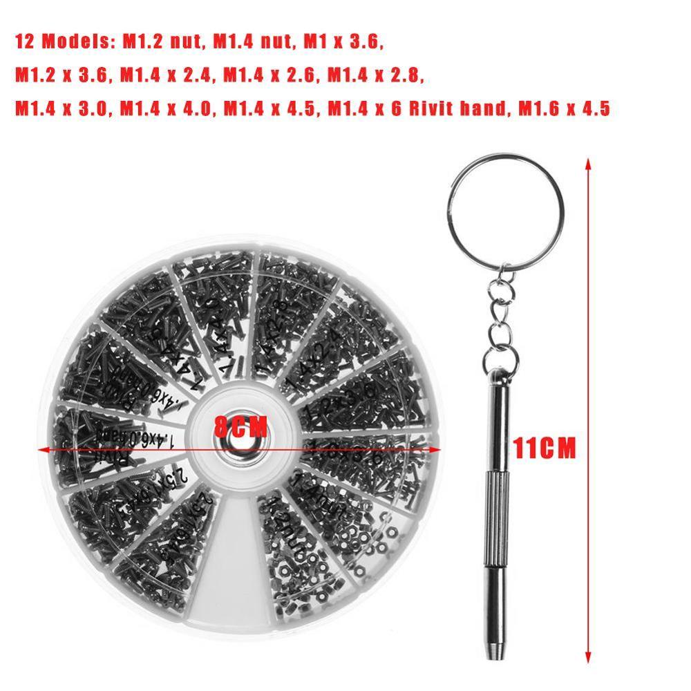 600 Pcs/Set Small Stainless Steel Screws 12 Kinds of Tool Assortment Screwdriver Electronics For Eyeglasses 1pc Nuts Repair