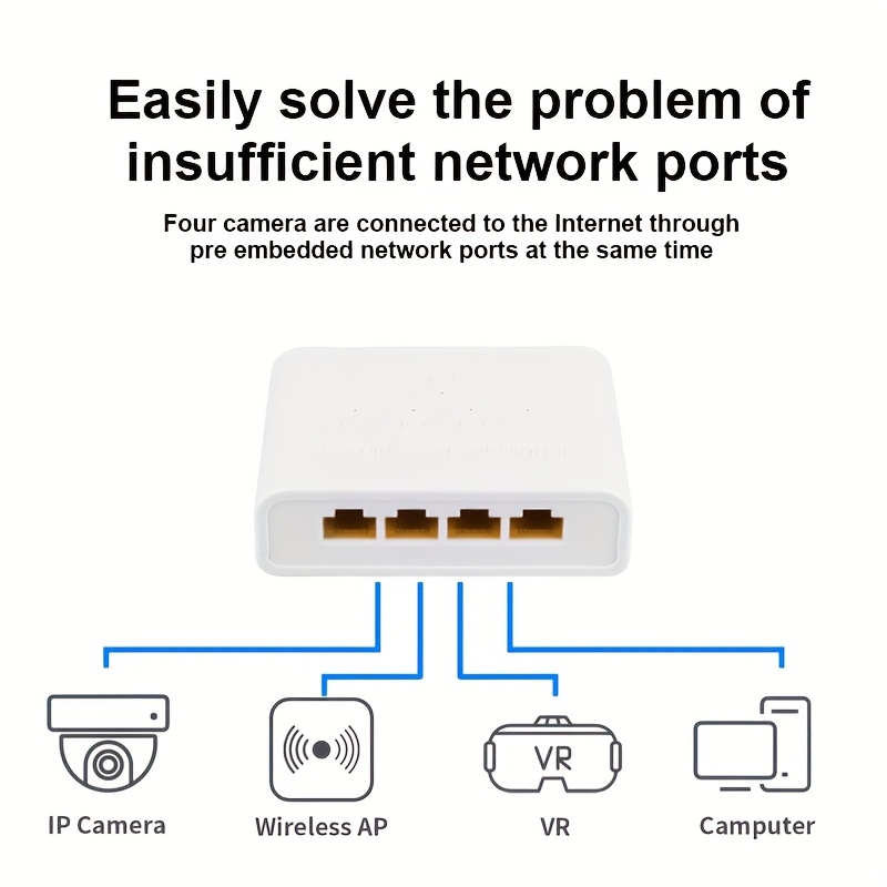 Magecam rj45 interruptor de rede hub 1 em 4 saídas conversor 1000mbps gigabit ethernet switch hub divisor de fio pc lan estender adaptador