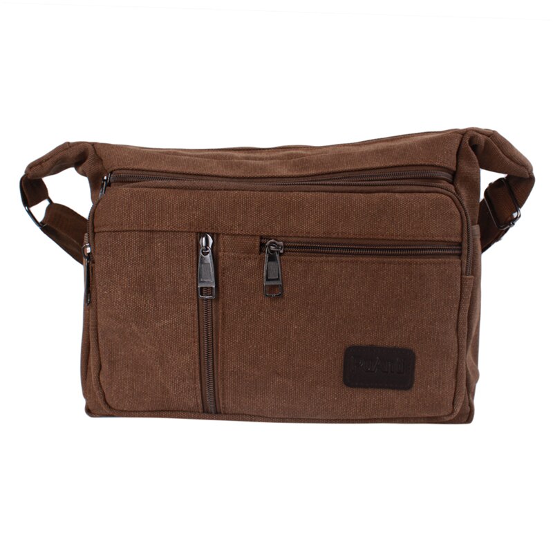 Men's Retro Casual Shoulder Bag Canvas Outdoor Simple Wild Diagonal Unisex Single Shoulder Messenger Bag: coffee