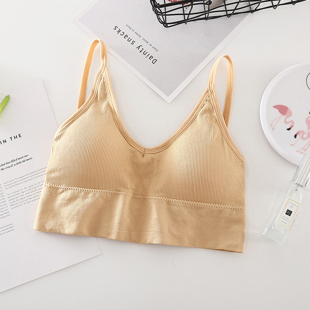 U-shaped Seamless Tube Top Bra Beauty Back Sling Strap Wrapped Chest Anti-light Ladies Sports Fitness Top Bra Underwear: nude