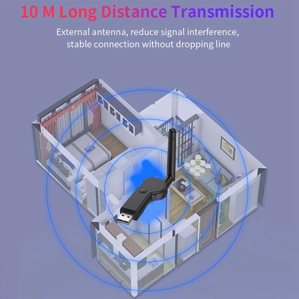 Bluetooth 5.2 Zender 3.5Mm Audio Zender Lage Lantency Draadloze Adapter Met Externe Antenne Voor Tv Pc Speaker