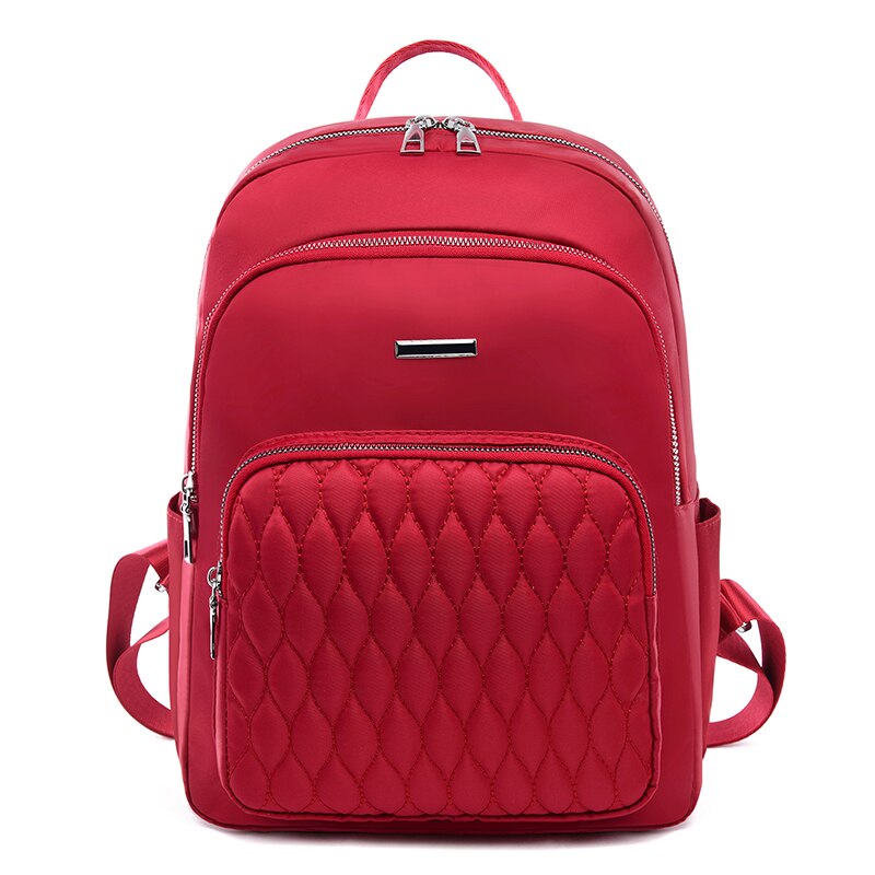 Toposhine solid väska för flickor oxford skolväska garanterad väska kvinnor ryggsäck brodertrådar ryggsäck väska: Röd