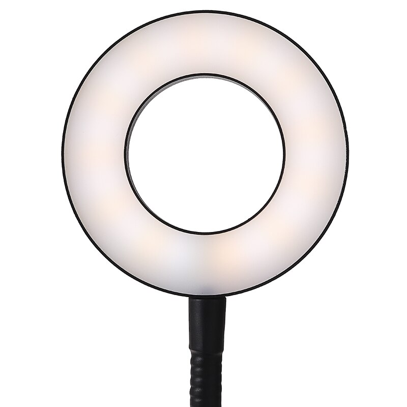 Fotografia foto lâmpada led flexível braço longo com suporte de celular ajustável 24 led anel luz preenchimento suporte usb telefone clipe