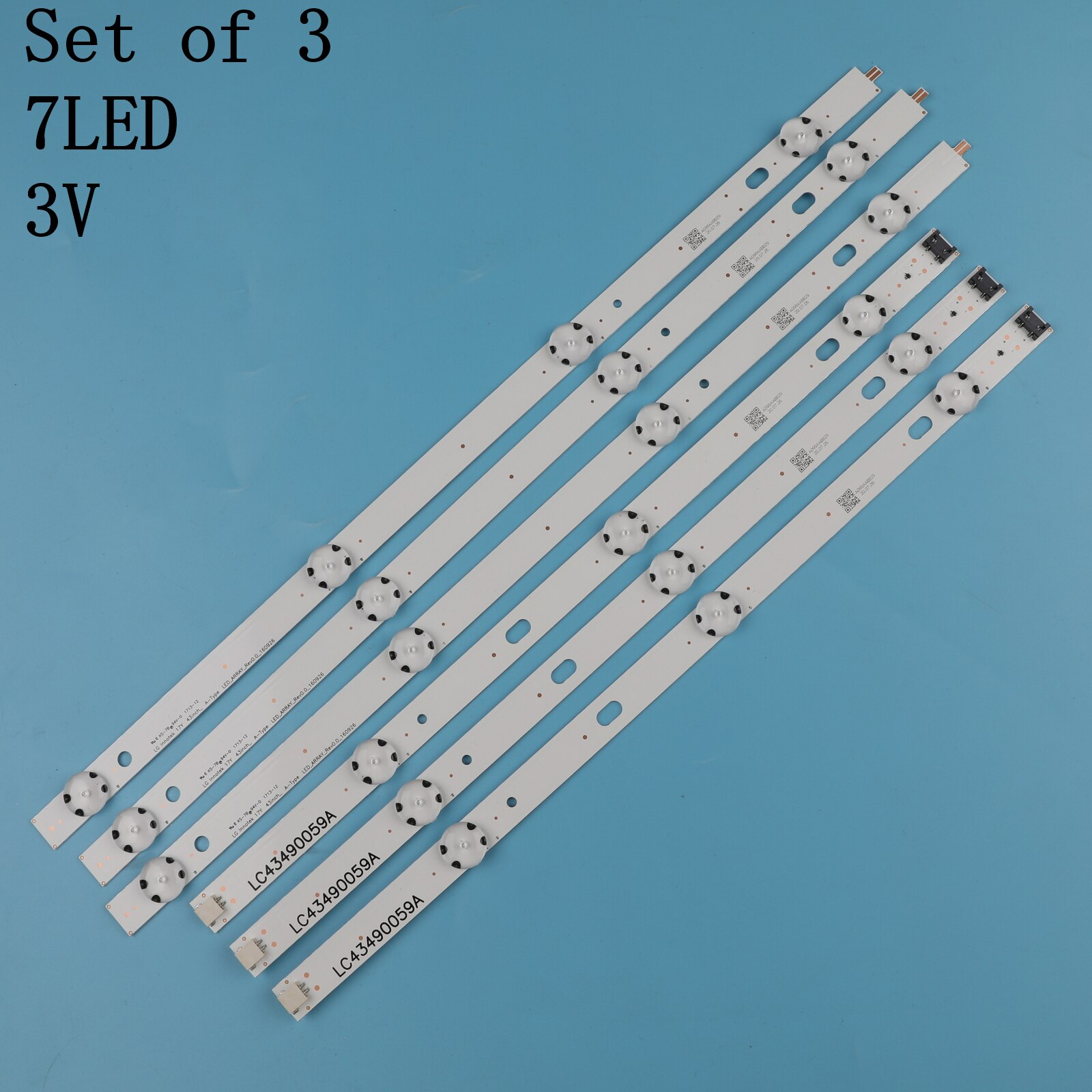 Bande LED Pour Rétroéclairage TV LG 43 Pouces - 3 Pièces, 830 Mm, Installation Adhésive Facile - 3