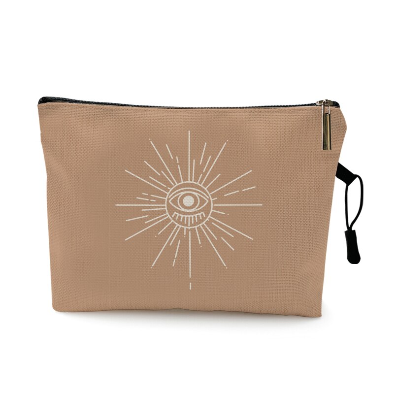 Ethnische Stil nordisch Bösen Augen Sonne Mond Religion drucken machen-hoch Tasche Nette Geldbörsen Frauen Damen Lagerung Organizer Beutel Kosmetik Taschen