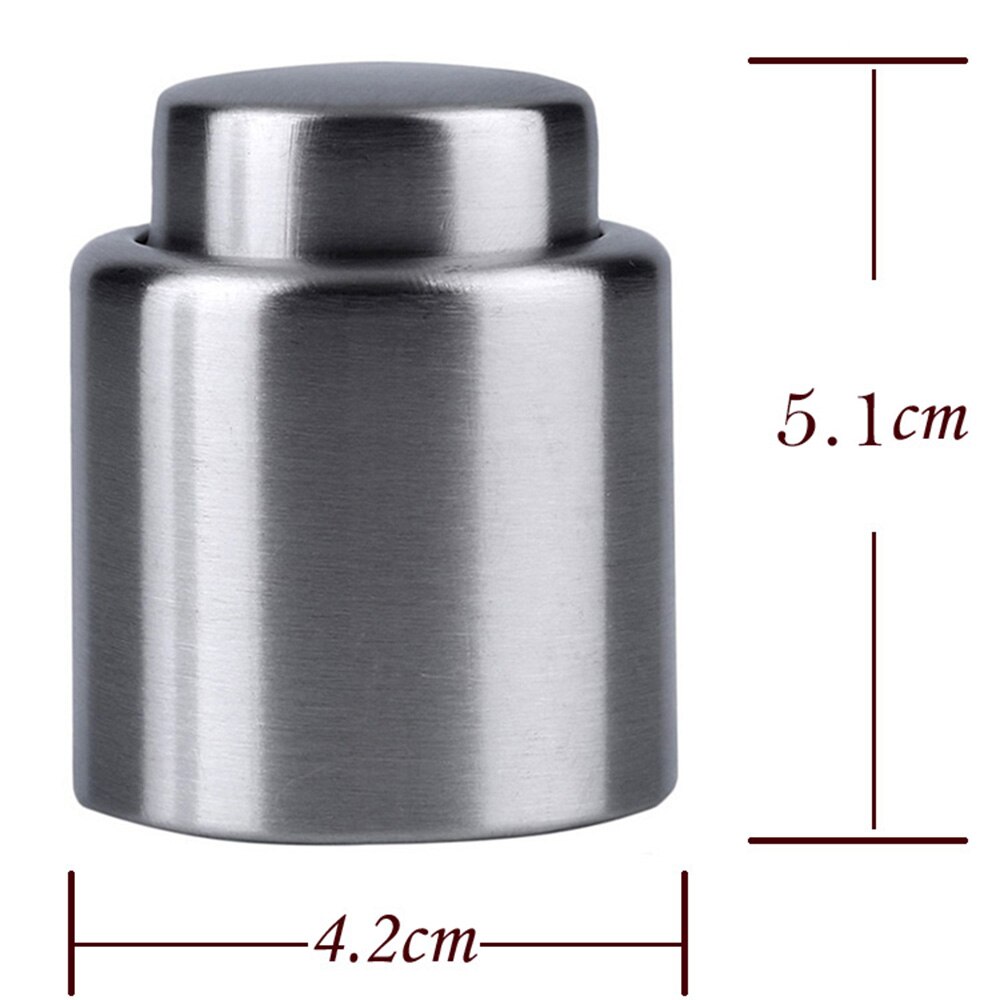 New1Pc Stainless Steel Vacuum Wine Bottle Stopper Sealed Storage Plug Liquor Flow Stopper Pour Cap