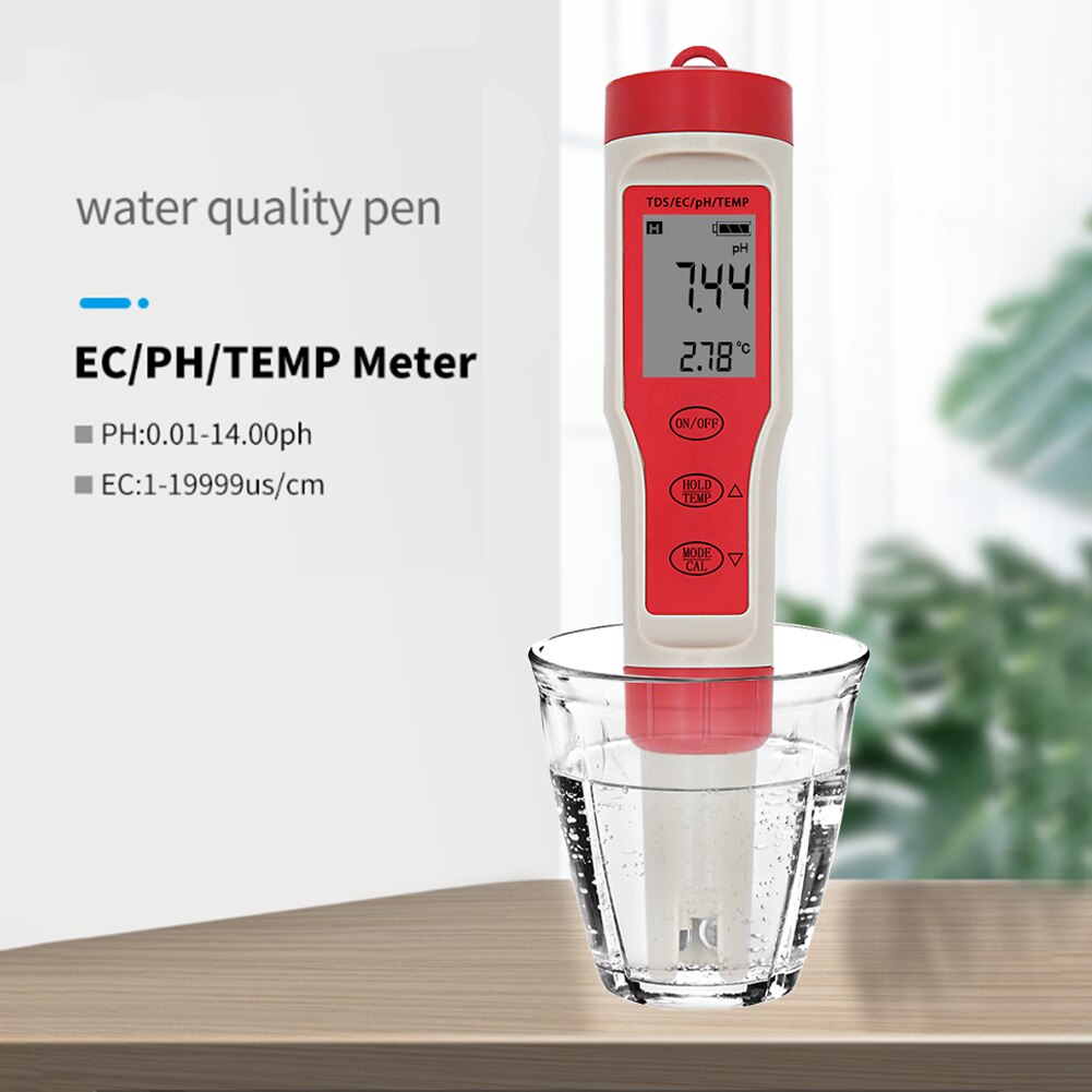 4 in 1 PH/EC/TDS Temperature Meter PH Tester Digit... – Grandado